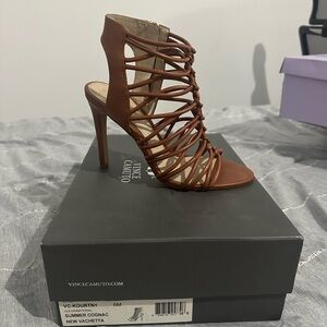 Vince Camuto Cognac Strappy Heels